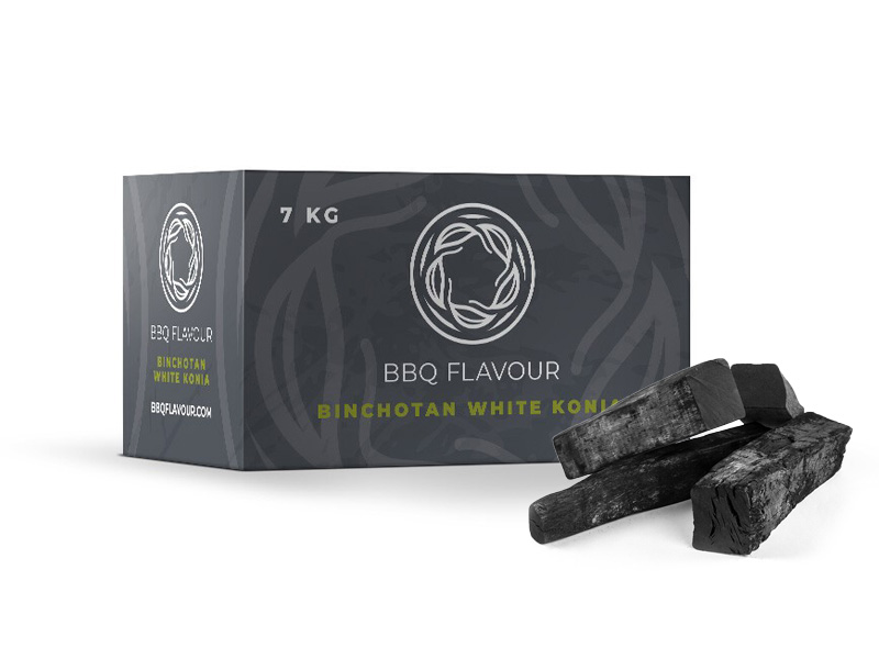 Oglje za žar BBQ flavour binchotan white konia 7 KG